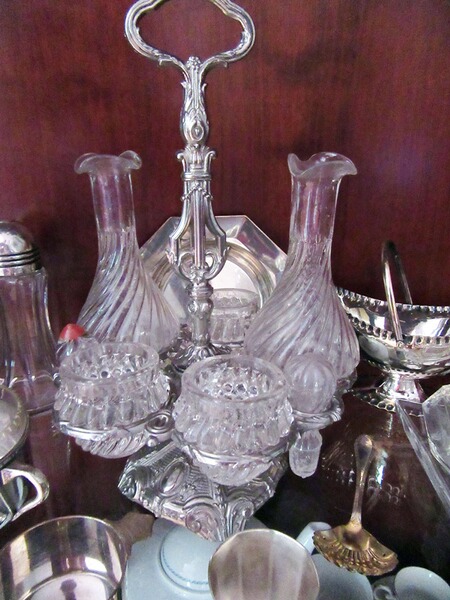 Jugendstil Menage Frankreich Essig Öl Gewürze Antik Vintage