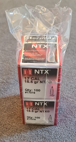 200 Stück Hornady NTX Geschosse - Vollzerleger in .17 / .172 mit 15,5 gr / 1,0 g - BLEIFREI - #17016