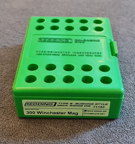 Redding .300 Win Mag Type S Neck Sizing Bushing Die + Body Die Set #71153 #75153