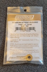 Redding TiN Bushing/Kalibrierring im Durchmesser .190 (Kal. .17) / #76190