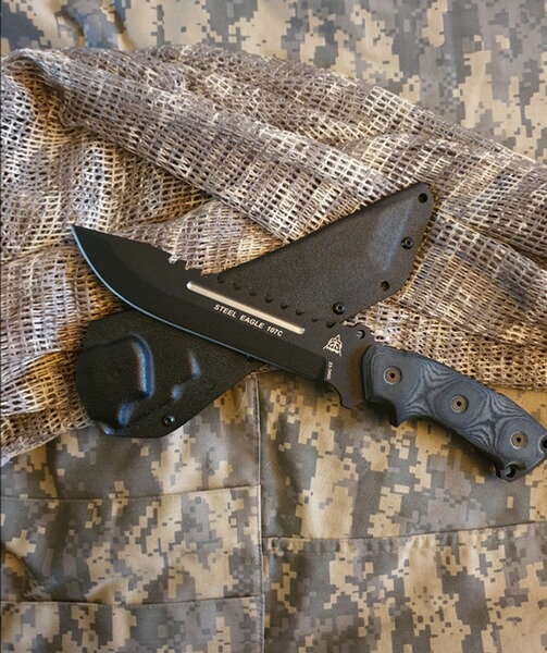 Tops Knives Prather War Bowie und Steel Eagle 107C