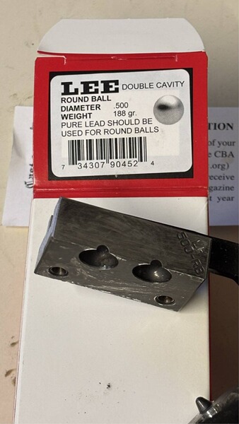 LEE Doppel - Rundkugelzange mit Griff Kal. 500 , Gewicht 188 gr. aus Nachlass