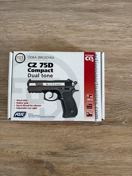 ASG CZ 75D Compact 4,5mm BB CO2 Luftpistole Metallschlitten silber/schwarz