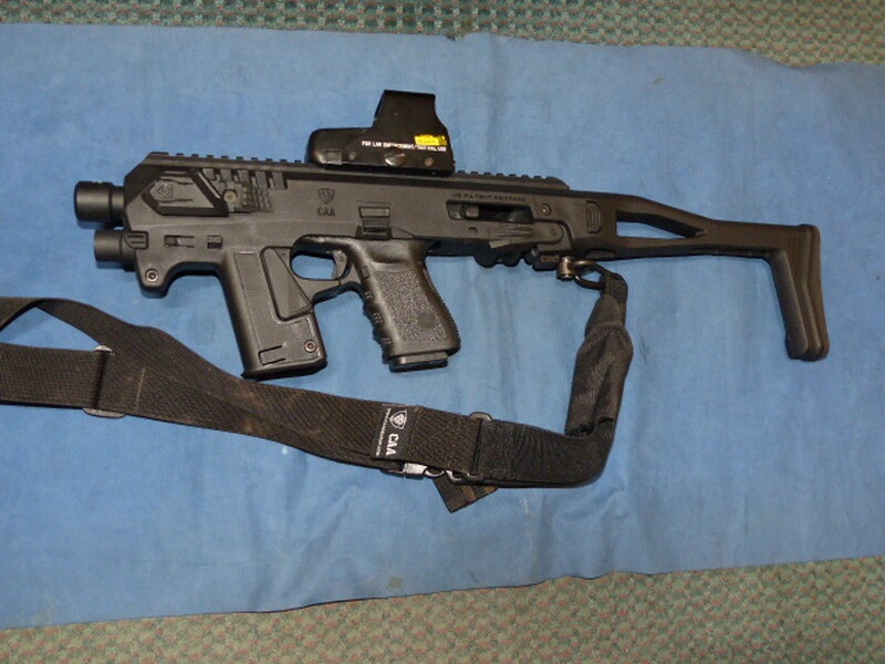 Glock 19 mit Microroni Schaft und Zubehör NEU