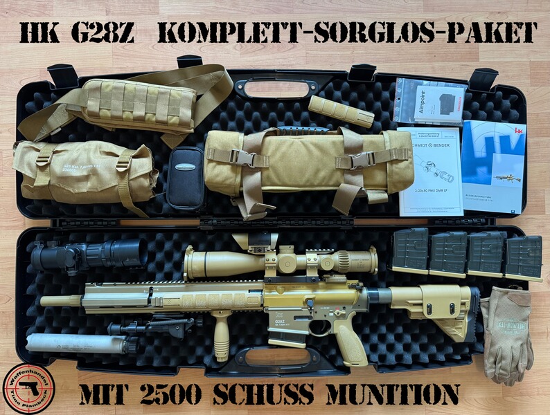 Heckler & Koch G28Z Komplett-Sorglos-Paket inkl. Schalldämpfer, Wärmebild und 2500 Schuss Munition