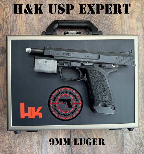 HK halbautomatische Pistole Heckler & Koch Mod. USP Expert in 9mm Luger mit Laufgewicht