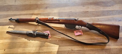 Steyr Mannlicher Kaliber 8x56R, Repetierbüchse + 5x Laderahmen + 1x Bajonett + 2x Magazintasche (K01