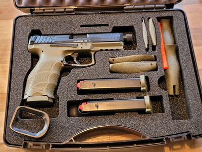 Heckler & Koch halbauto. Pistole SFP9 OR STOR Limited Edition + Optik + Adapterplatte