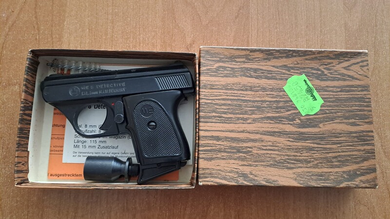 Seltene ME 8 Detective 8mm Knall im PTB 100/2 in Verpackung!
