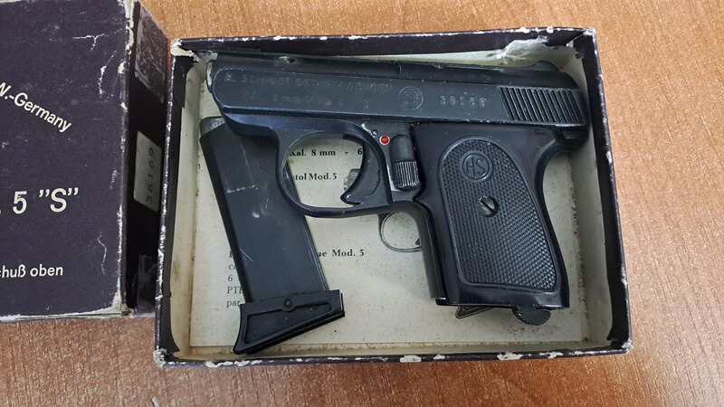 HS Mod.5 S Starterpistole im Kal. 8 mm Knall/ PTB 99-69 von 1971!