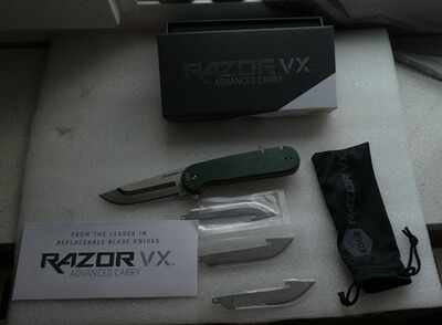 Neues Razor VX Outdoor Edge Lite 3,0" Taschenmesser Grau mit Ersatzklingen