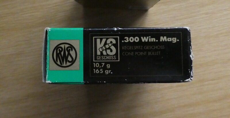 19 original RWS .300 Remington Magnum KS, 165 Grain/10,7 Gramm