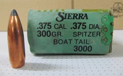 Sierra .375 Cal. 300 grs. Spitzer Boat Tail