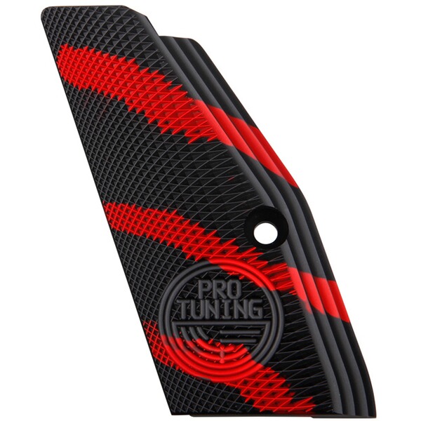 Griffschalen Alu schwarz/rot SP-01 kurz