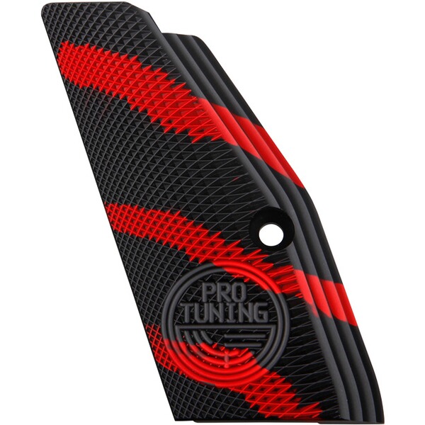 Griffschalen Alu schwarz/rot SP-01 lang