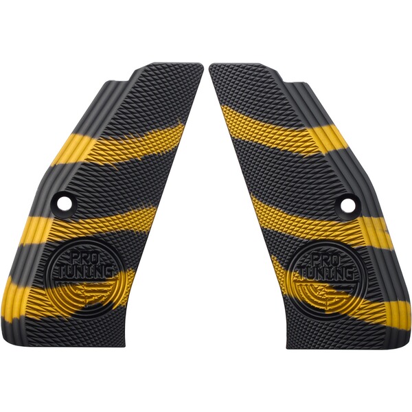 Griffschalen Alu schwarz/gelb SP-01 lang