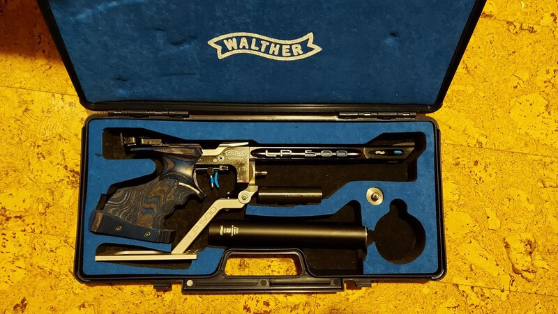 Walther LP500 Expert Blue Angel M-Rechts Match Luftpistole + Auflageplatte + Gewicht